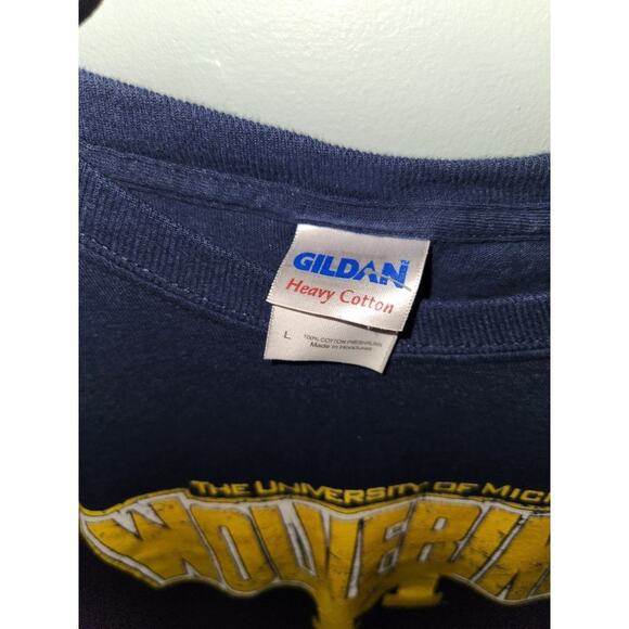 University of Michigan Blue Football Unisex Long‎ Sleeve Shirt Size Large - Picture 4 of 7